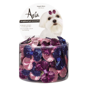 AR Sequin Bows Canister 100Pc