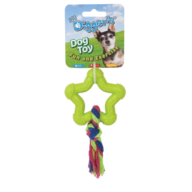 DGR TPR Star and Rope Toy Lime