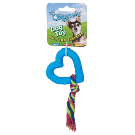 DGR TPR Heart and Rope Toy Blue