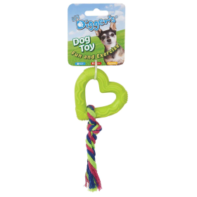 DGR TPR Heart and Rope Toy Lime