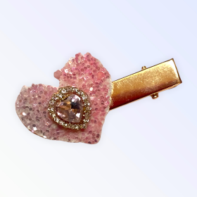 Lovely Glitter Heart Hairclip