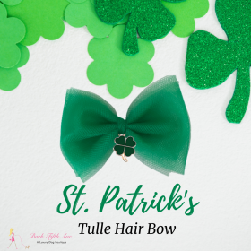 St. Patrick's Tulle Dog Hair Bow