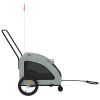 Pet Bike Trailer Gray Oxford Fabric and Iron