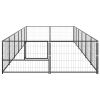 Dog Kennel Black 129.2 ft¬≤ Steel