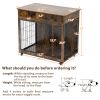 Dog Crate Furniture, Wooden Dog House, Decorative Dog Kennel with Drawer, Indoor Pet Crate End Table for Small Dog, Steel-Tube Dog Cage, Chew-Proof, R