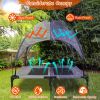 Outdoor Elevated Dog Bed Cooling Raised Pet Cot Canopy Shade Tent Pet Cooling Bed with Removable Canopy for Outside Yard Camping Beach