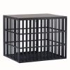 NEW HEAVY DUTY DOG CRATE FURNITURE FOR LARGE DOGS WOOD & STEEL DESIGN DOG CAGE INDOOR & OUTDOOR PET KENNEL 38X30X32INCH PET PLAYPEN WITH COVER METAL D