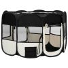 Foldable Dog Playpen with Carrying Bag Black 49.2"x49.2"x24"