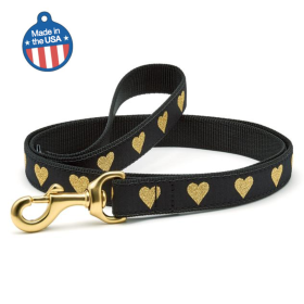 Heart of Gold Collar or Leash (Color: Heart of Gold, size: 4' Narrow)