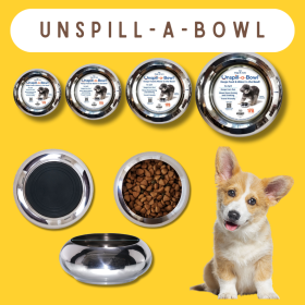 Unspill-a-bowl 18/8 Stainless Steel Bowls with Wrought Iron Elevated Diner (size: 1.6 pint)