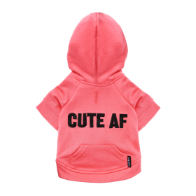 The Everyday Hoodie - CUTE AF (Color: Neon Pink, size: small)