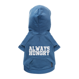 The Everyday Hoodie - ALWAYS HUNGRY (Color: Blueberry Blue, size: small)