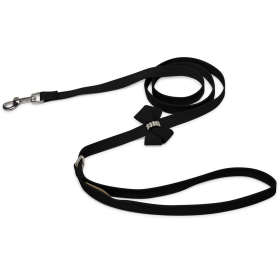 Susan Lanci Designs Nouveau Bow Leash (Color: Black, size: 4 ft)