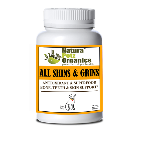 All Shins & Grins Capsules - Antioxidant Super Food Bone, Eye, Teeth & Skin Support Dog & Cat* All Shins & Grins Capsules - Antioxidant Super Food Bone, Eye, Teeth & Skin Support Dog & Cat*