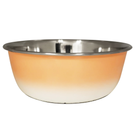 DUROBOLZ Ombre Deep Bowl with Rubber Bottom (Color: Coral Peach, size: 16 oz)