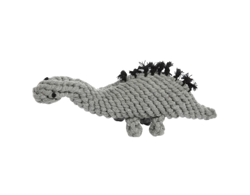 Jax & Bones Stew The Stegosaurus Rope Dog Toy (Color: Grey, size: 3")