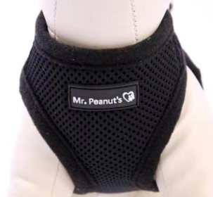 Mr. Peanut's PupTrek Small Dog/Cat Soft Mesh Step In Harness Vest (Color: Black, size: Xsmall)