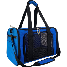 Mr. Peanut's Silver Series Airline Capable Soft Sided Pet Carrier (Color: Deja Blue, size: 17.5 in L x 11 in W x 11 in H)