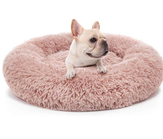 Donut Dog Bed (Color: Beige, size: small)