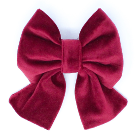 Limited Edition Velvet Mulberry Sailor Dog Bow (size: Standard)