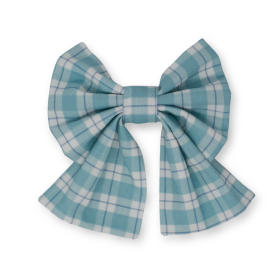 Seaside Plaid Sailor Dog Bow (size: Standard)