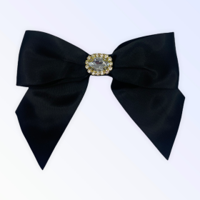 Luxurious Satin Bows (Color: Black)