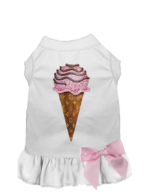 My Favorite Chewy Vuitton Ice Cream Dress (Color: White, size: X Small)