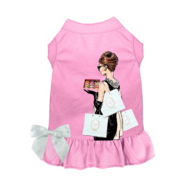 Sniffany & Macaroons, Please- Dog Dress (Color: Pink, size: X Small)