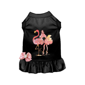 Fancy Flamingo Dress (Color: Black, size: X Small)