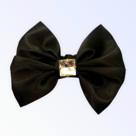 Glass Diamond Rhinestone Bow- Short (Color: Black)