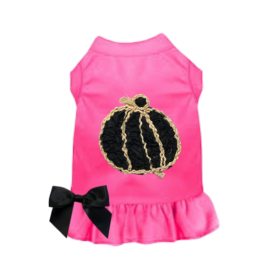 Chiffon Rose Halloween Pumpkin Dress (Color: Pink, size: X Small)