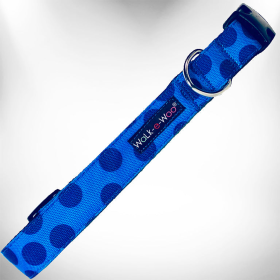 Polka Dot Dog - Monotone Collars (Color: Navy, size: XS 5/8" width fits 8-12" neck)