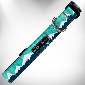 Snowcap Mountain Dog Collars (Color: Wintergreen Snowcap Mtn, size: XS 5/8" width fits 8-12" neck)