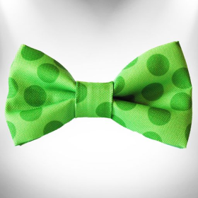 Polka Dot Dog - Monotone Bow Tie (Color: Green)