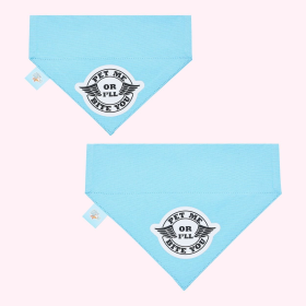 "Pet Me or I'll Bite You" Blue Collar Bandana (size: medium)