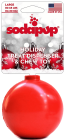 SP Christmas Ornament Durable Rubber Chew Toy & Treat Dispenser (Color: Red, size: medium)