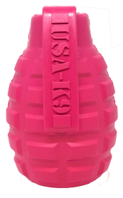 USA-K9 Puppy Grenade Durable Rubber Chew Toy & Treat Dispenser for Teething Pups (Color: Pink, size: medium)