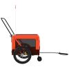 Pet Bike Trailer Orange and Black Oxford Fabric and Iron