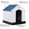 Dog House Made of Plastic with Ventilation System and Fastening Device