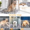 Dog Bed Mat Comfortable Flannel Dog Crate Pad Reversible Cushion Carpet Machine Washable Pet Bed Liner with Bone Patterns