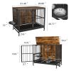 Modern Kennel Dogs room up to 60 LB, Dog crate furniture with Multi-Purpose Rremovable Ttray, Double-Door Dog House, lift Panel, 360 Degree Rotation -